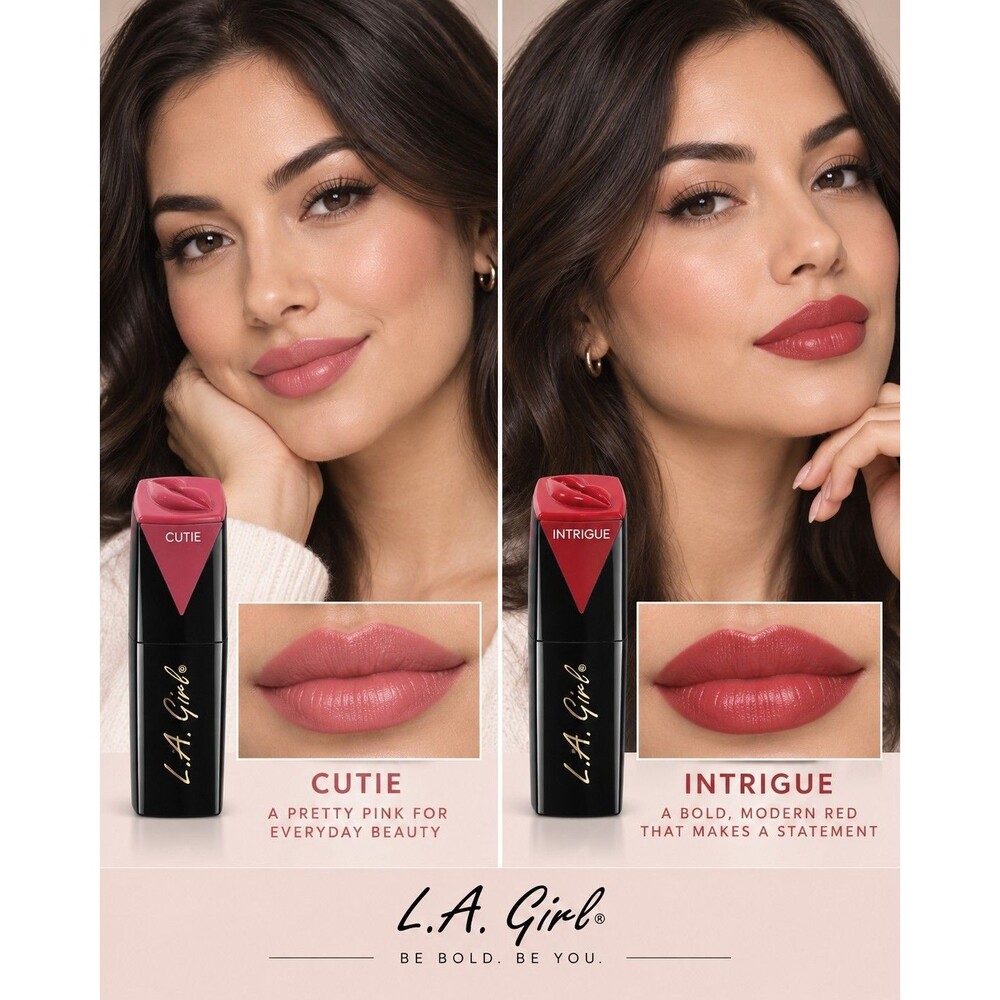 L.A. Girl Matte Flat Velvet Lipstick Lot of 2 Cutie & Intrigue Brand New